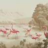 Flamingos Flamingo on Sepia scenic paper