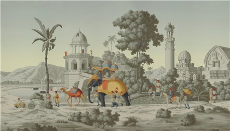 Early Views of India Paille on Eden scenic paper