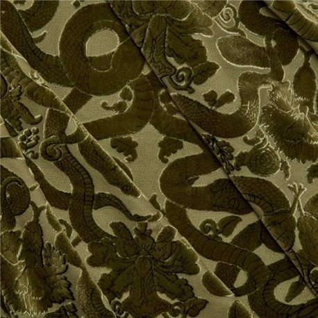 ANACONDA CUT VELVET OLIVE GREEN