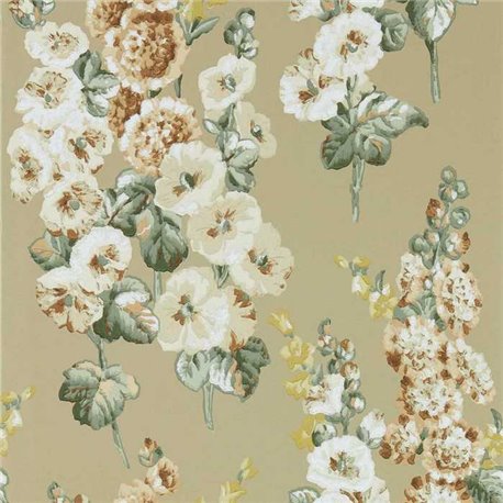 Hollyhocks Gold Metallic-Tan DOSW217034