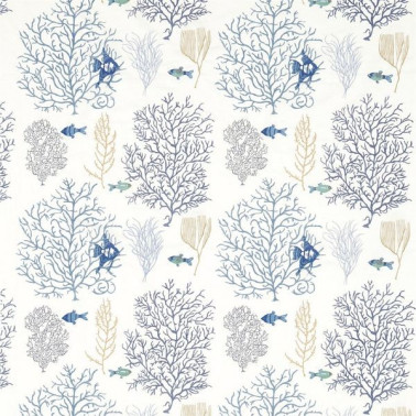 Fabric CORAL & FISH DVOY233300-marine blue Sanderson