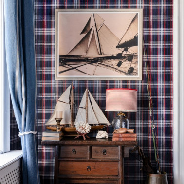 Seaport Plaid Marine Bleu...