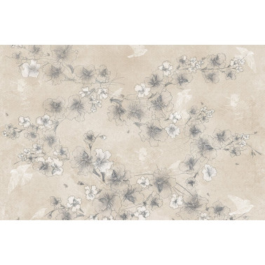 56417-BIRDFLOWER-BEIGE-DECO