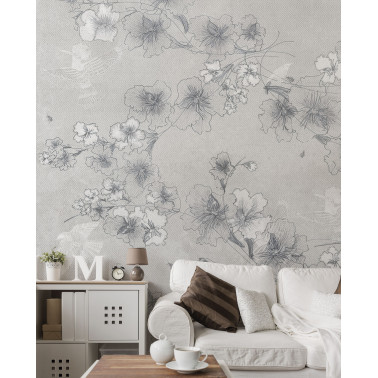 56417-BIRDFLOWER-BEIGE-DECO