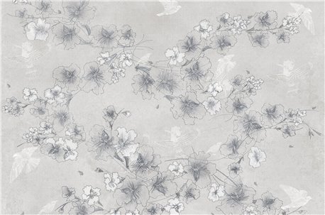 56417-BIRDFLOWER-GREY-DECO