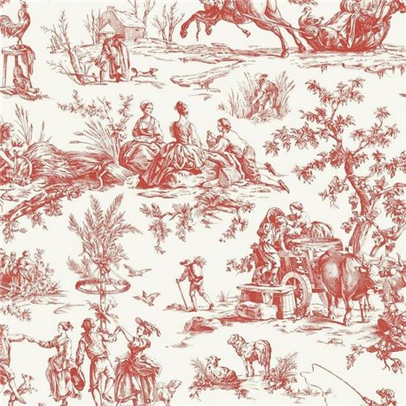 Bucolic Toile Coral A00035