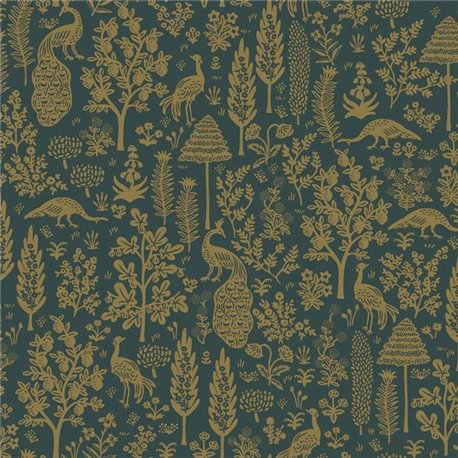 Menagerie Toile Emerald and Metallic Gold RP7373