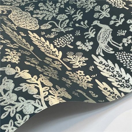 Menagerie Toile Navy and Metallic Silver RP7372