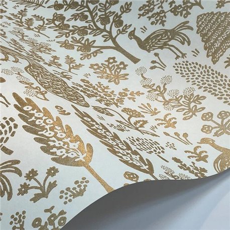 Menagerie Toile White and Metallic Gold RP7371