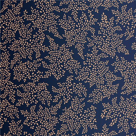 Metallic Leaves Navy SM0021-02