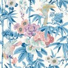 Bamboo and Birds China Blue Lotus Pink DWAW217129