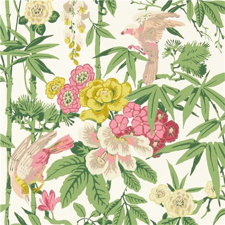 Bamboo and Birds Scallion Green DWAW217130