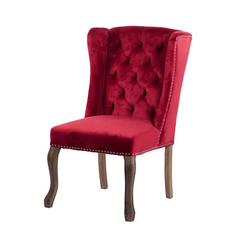 SILLA VELVET CAPITONE ROJO NELSON REF-914010