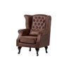 SILLON PU MARRON PATAS MADERA REF-800102