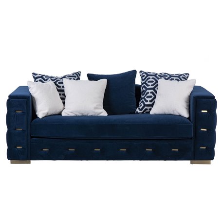 SOFA VELVET AZUL OSCURO 2 PLAZ.AS TWEED REF-920003