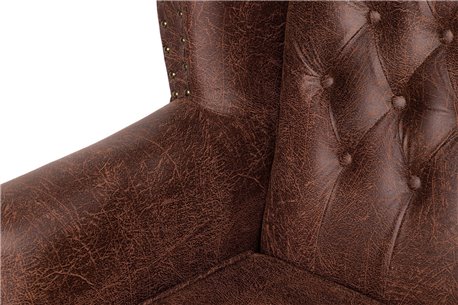 SILLON PU MARRON PATAS MADERA REF-800102