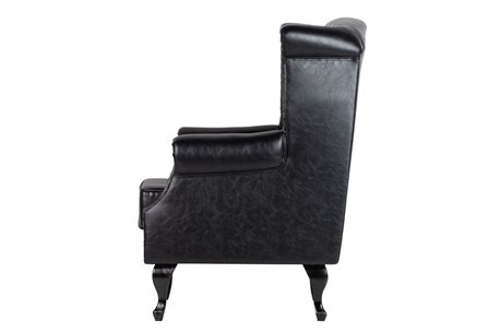 SILLON PU NEGRO PATAS MADERA REF-800103