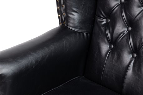 SILLON PU NEGRO PATAS MADERA REF-800103