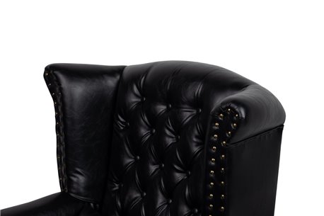 SILLON PU NEGRO PATAS MADERA REF-800103