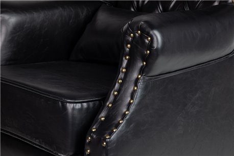 SILLON PU NEGRO PATAS MADERA REF-800103