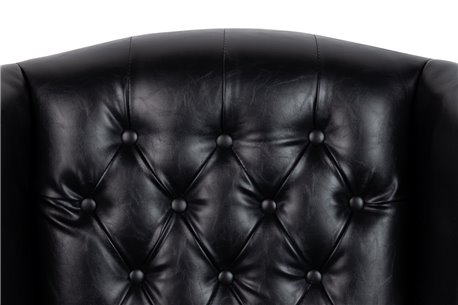 SILLON PU NEGRO PATAS MADERA REF-800103