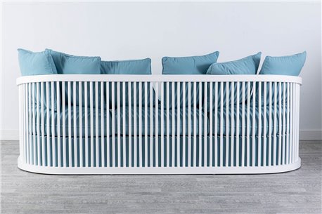 SOFA CAOBA BLANCO-AZUL TRONDHEIM REF-919014