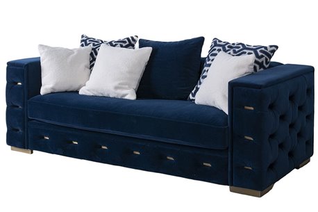 SOFA VELVET AZUL OSCURO 2 PLAZ.AS TWEED REF-920003