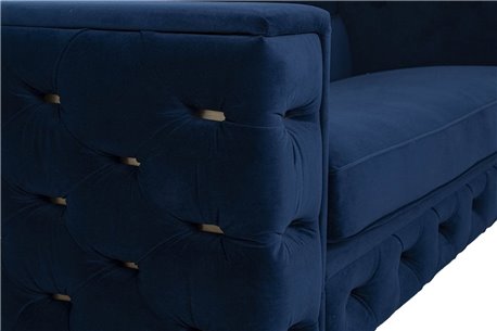 SOFA VELVET AZUL OSCURO 2 PLAZ.AS TWEED REF-920003