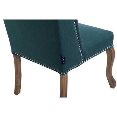 CHAISE CAPITONE EN LIN VERT...