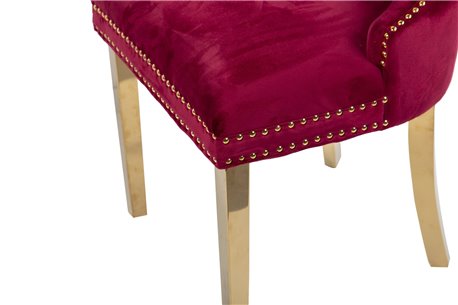 SILLA VELVET CAPITONE ROJO ALBANY REF-914018