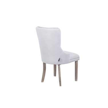 BEIGE LINEN CAPITONE CHAIR...