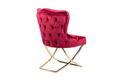 SILLA VELVET CAPITONE ROJO BRUNY REF-914024