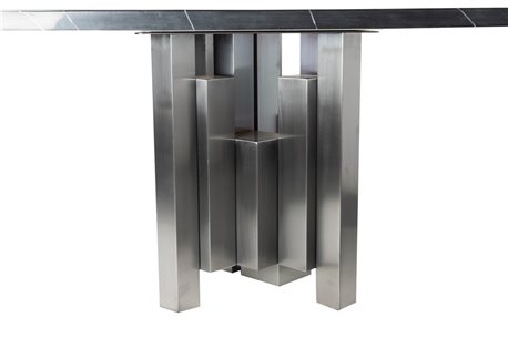 MESA COMEDOR INOX-MARMOL KULWIN REF-908045