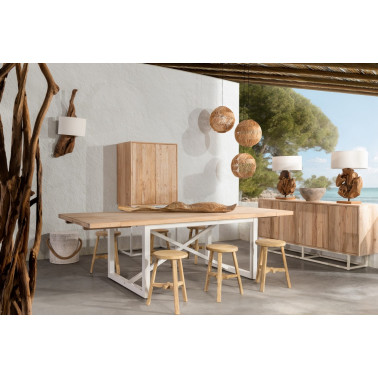 GRECIA WOOD-METAL DINING...