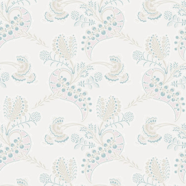 Hartford Print Room Blue and Blush On Parchment 88-4018