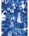 FELINE GROOVY CYANOTYPE