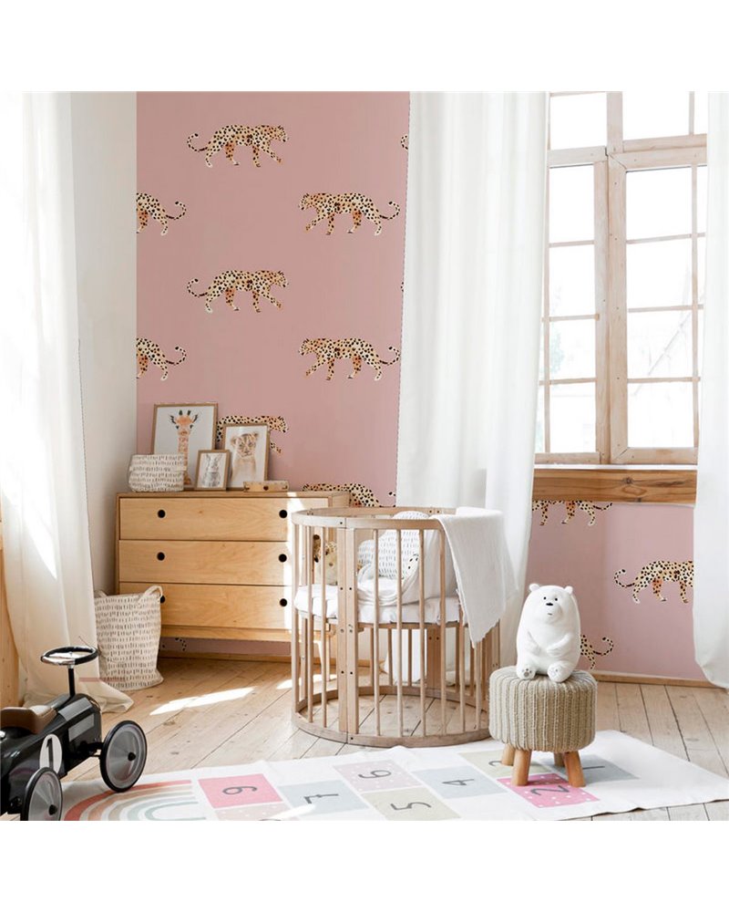 LEOPARD WALLPAPER - LEOPARD - DUSTY PINK