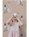 ANIMAL WALLPAPER - FUNKY MONKEY LIGHT BLUSH