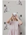 ANIMAL WALLPAPER - FUNKY MONKEY LIGHT GREY