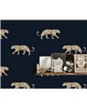 LEOPARD WALLPAPER - LEOPARD - NAVY BLUE