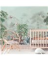 TROPICAL WALLPAPER - SCENIC LANDSCAPE - DUSTY MINT