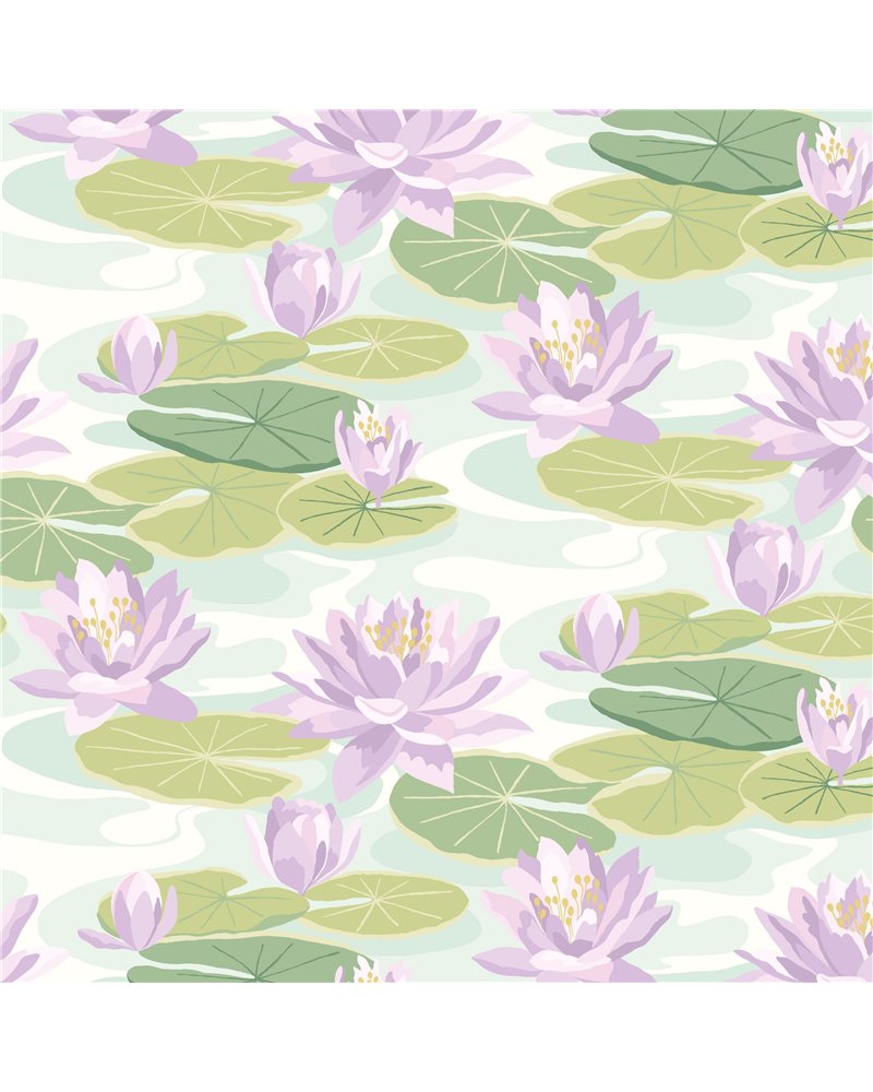 Waterlily Powder Blue & Lilac IKA50107W