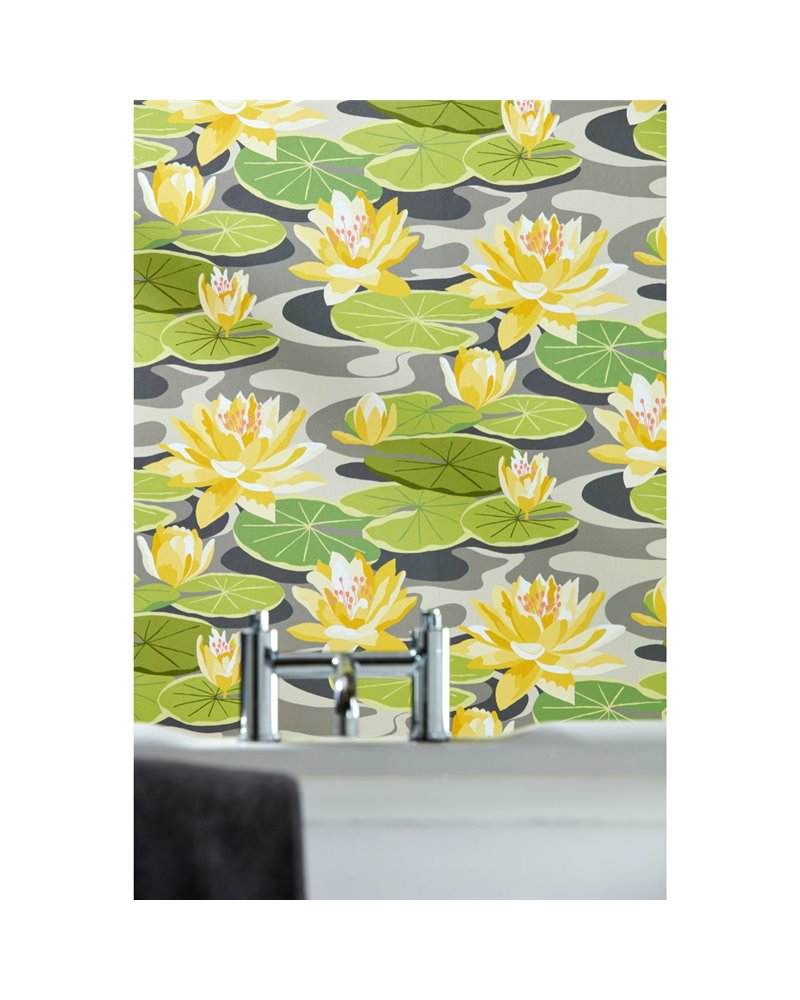 Waterlily Charcoal & Mustard IKA50105W