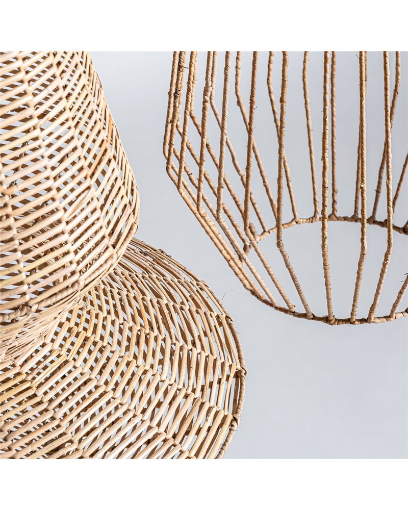 LÁMPARA DE TECHO PLISSÉ RATTAN REF.-28516