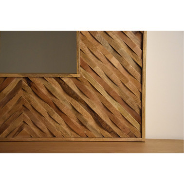 SQUARE WOODEN MIRROR REF....