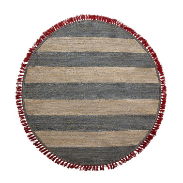 ALFOMBRA 200X200 YUTE GRISNATURALROJO REF.-82019-00