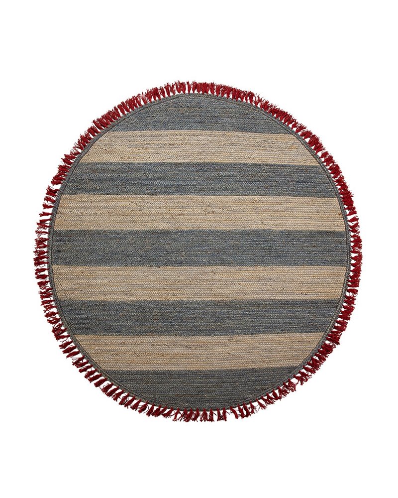 ALFOMBRA 200X200 YUTE GRISNATURALROJO REF.-82019-00