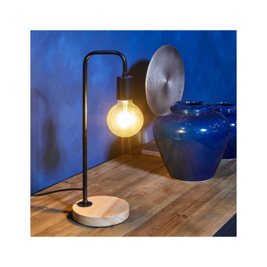 TABLE LAMP BLACK WOOD AND...