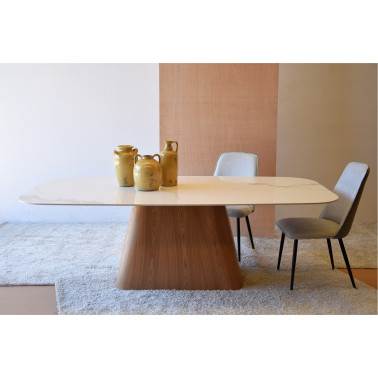 MESA COMEDOR CERAMICO BASE FRESNO MATE REF. 34AC20810