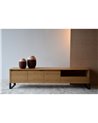 MUEBLE TV ROBLE NATURAL MATE ACERO NEGRO REF. 34H256RN